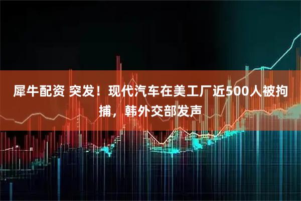 犀牛配资 突发！现代汽车在美工厂近500人被拘捕，韩外交部发声